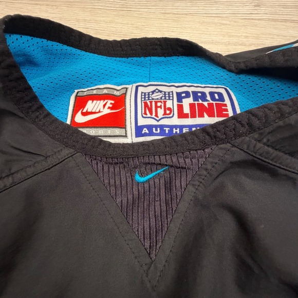 Nike NFL Pro Line Carolina Panthers Vintage 90s Windbreaker Pullover Black Sz M - Picture 4 of 10